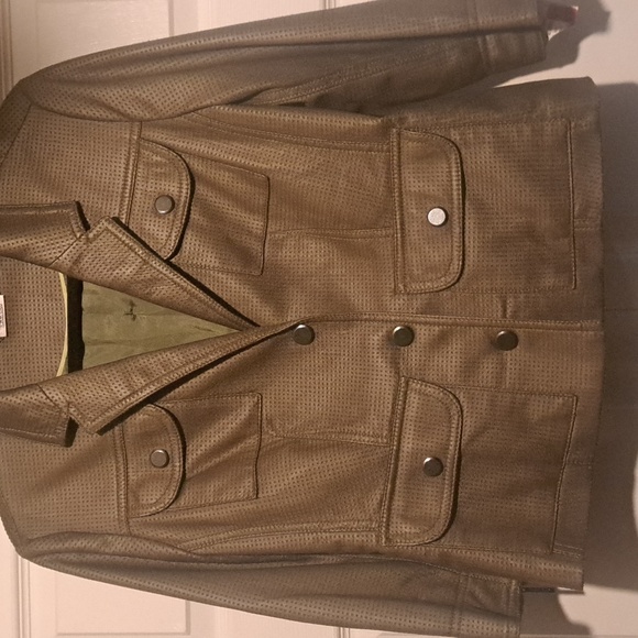 NWT Tanjay size 6  Three button navy green faux Woman's jacket 👌 - Picture 1 of 12